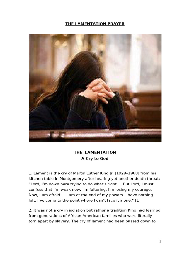 Understanding Lamentation in Prayer | PDF | Psalms | Rachel