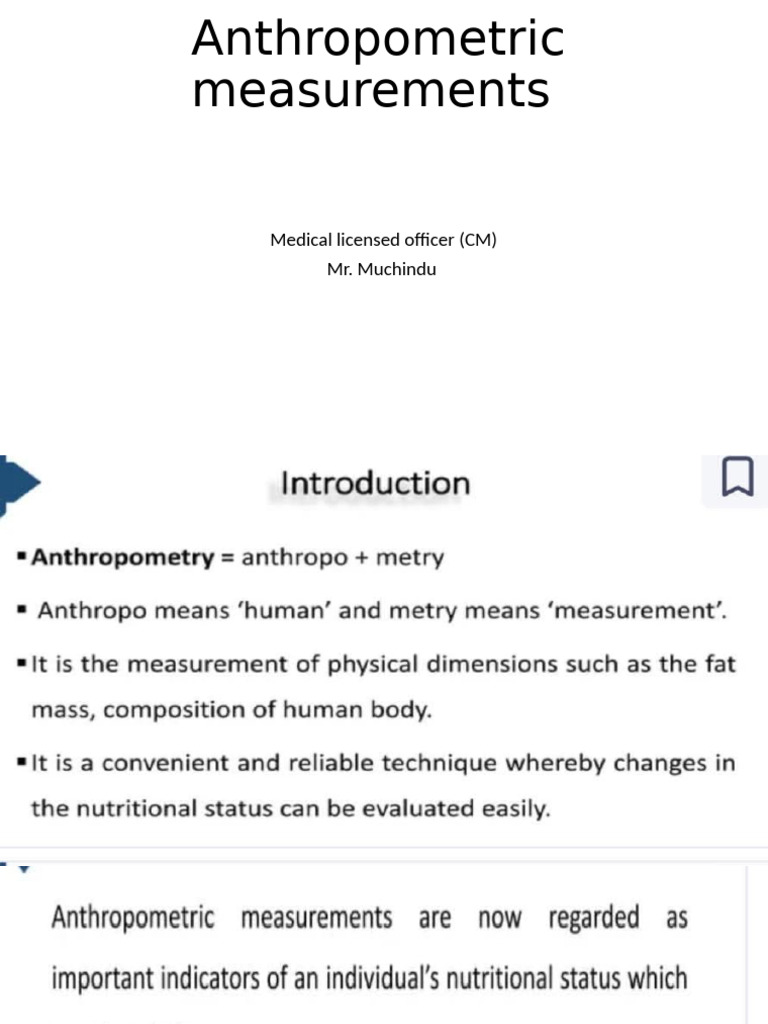 Anthropometric Measurements | PDF