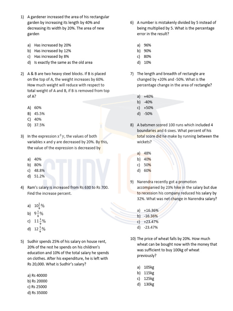 Percentages-4 1690788059 | PDF | Length | Percentage