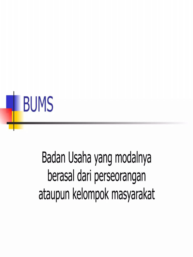 BUMS Badan Usaha Milik Swasta | PDF