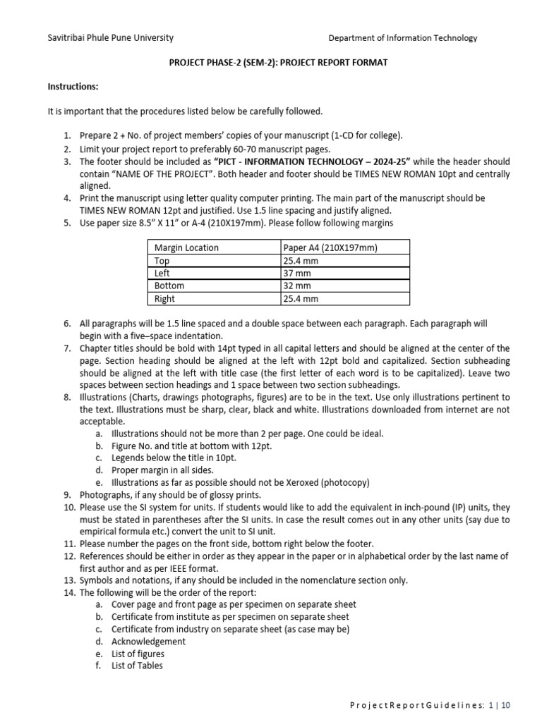 Final Project Report - Sem-2-Guideline 2024-25 | PDF | Paragraph