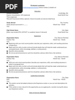 Harvard ATS-Friendly Resume Template | PDF | International Student ...