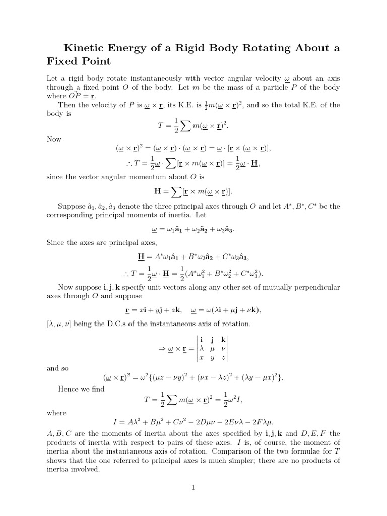 Lecture Note 03 | PDF | Rotation Around A Fixed Axis | Rotation