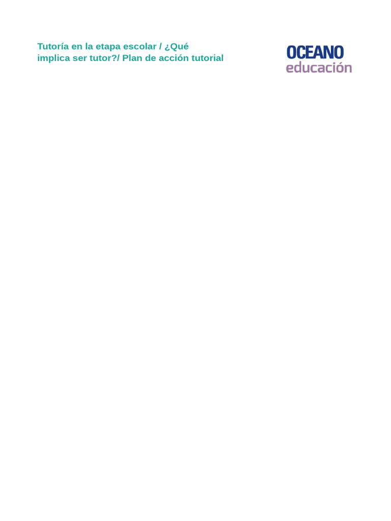 Plan de Acción Tutorial Escolar | PDF