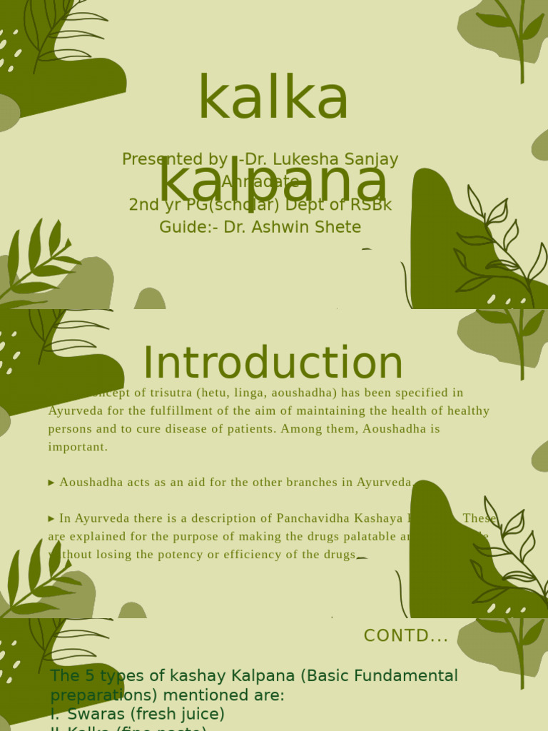 Understanding Kalka in Ayurveda | PDF | Ayurveda