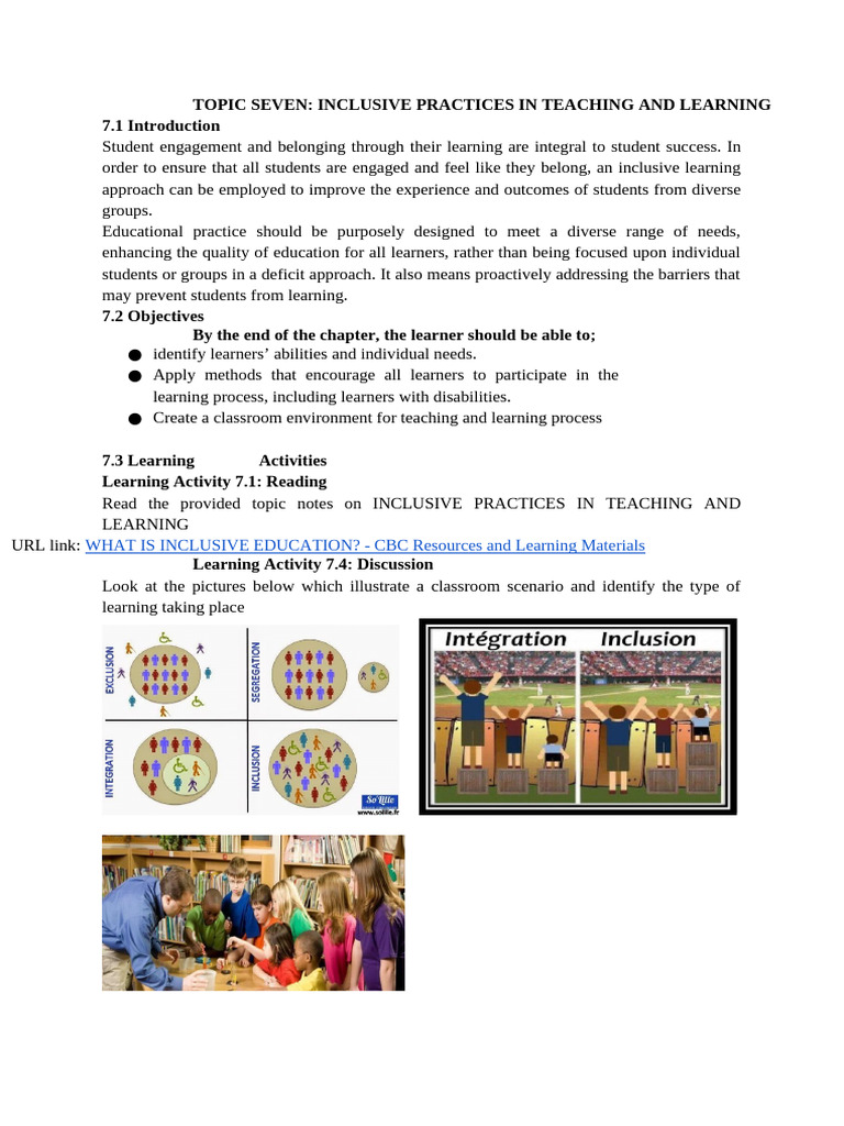 Inclusive Teaching Practices for All Learners | PDF | Educational ...