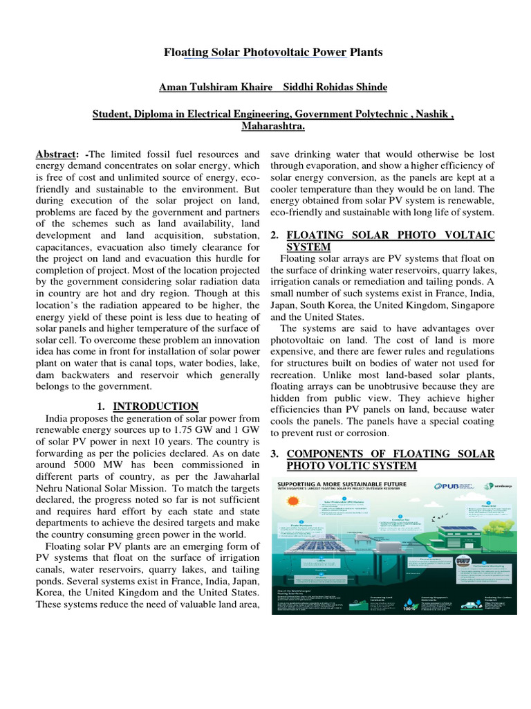 Floating Solar PV Power Plants Overview | PDF | Photovoltaics | Solar Power