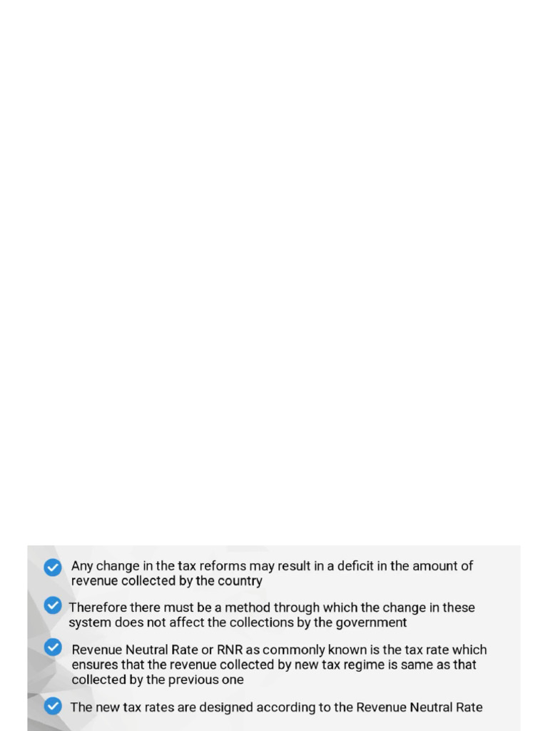 Understanding Revenue Neutral Rate (RNR) | PDF
