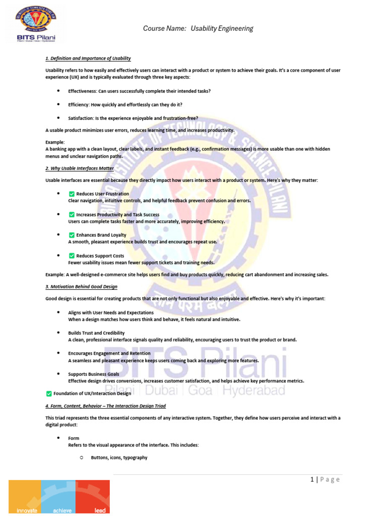 Usability Engineering Overview and Principles | PDF | Usability | User ...