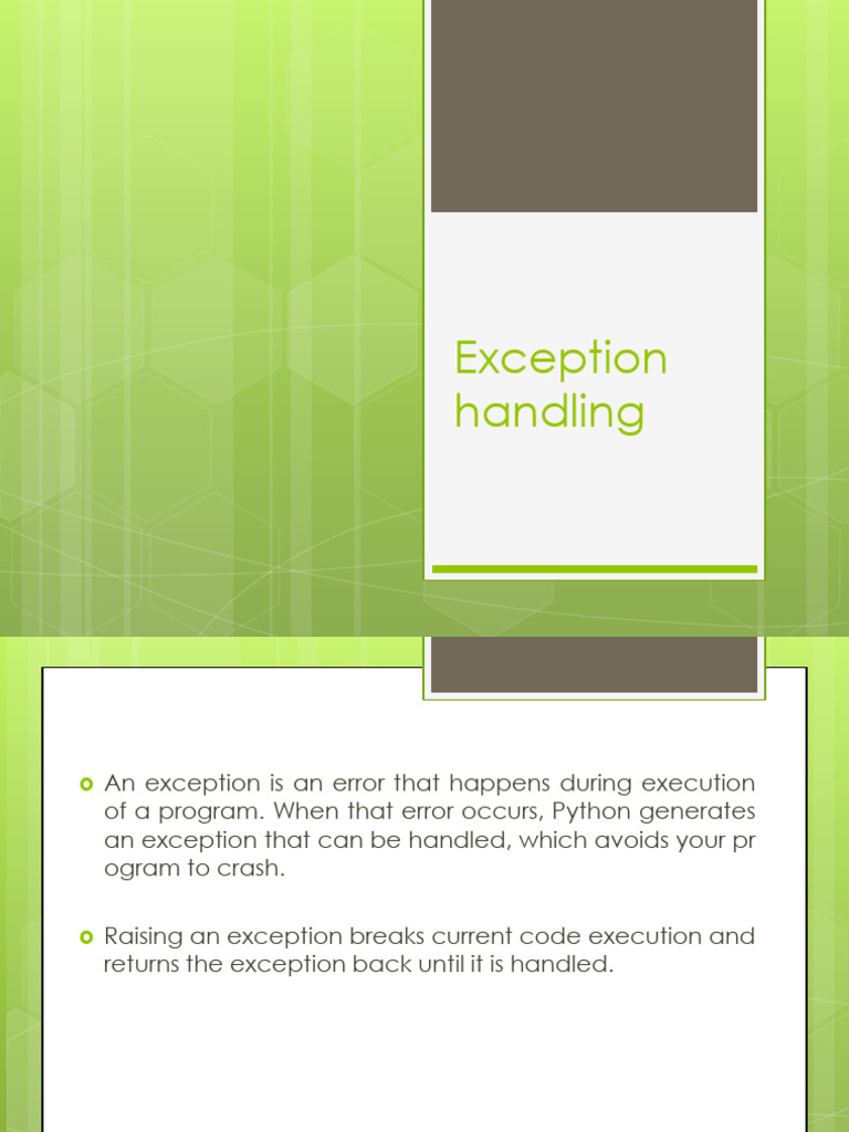 Python Exception Handling Guide | PDF | Computer Engineering | Control Flow