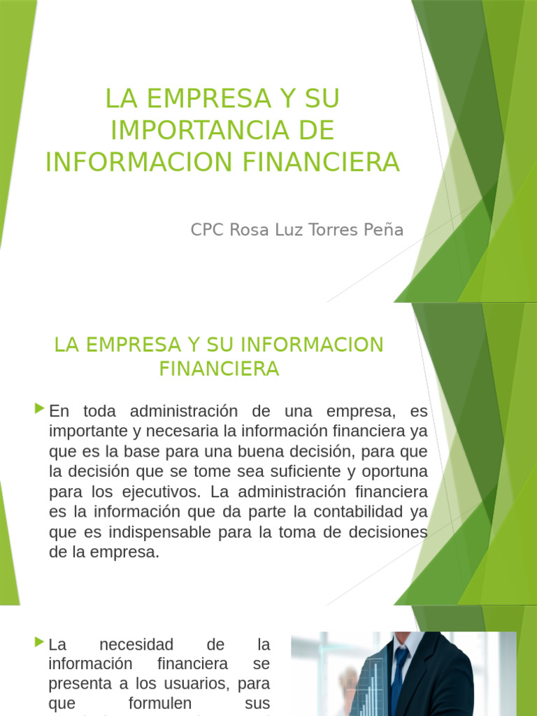 Importancia de la Información Financiera | PDF | Estado financiero ...