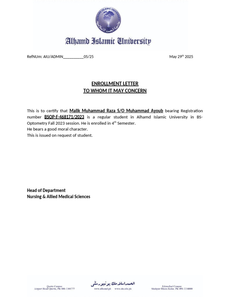 Letter Head Format | PDF