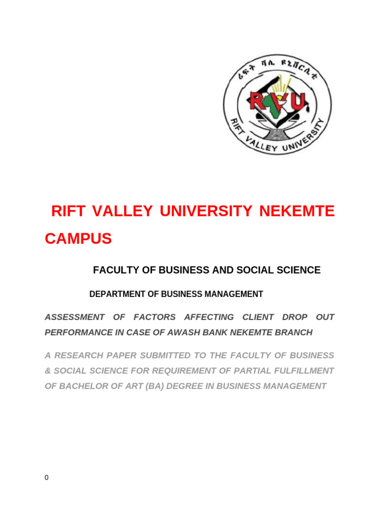 Rift Valley Uni | PDF | Interest | Banks