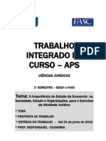 Projeto para o Curso de DIREITO APS 1a. Fase Da FASC Sem. 2012.1