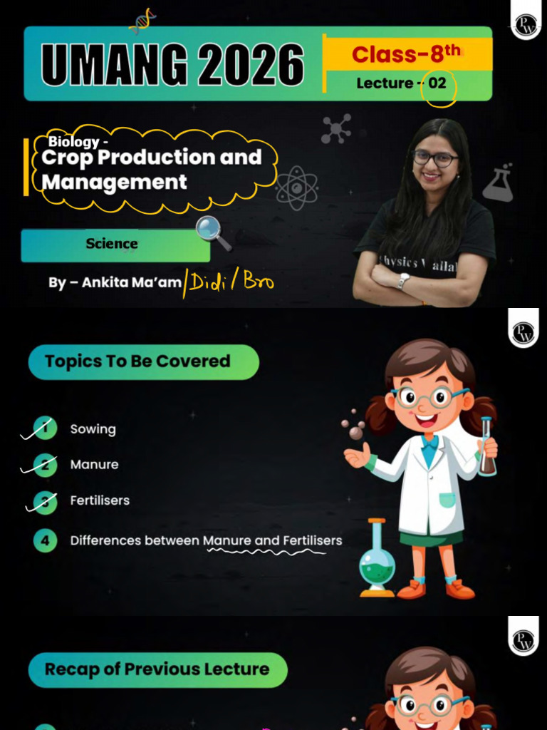Biology - Crop Production and Management 02 - Class Notes - Umang 2026 ...