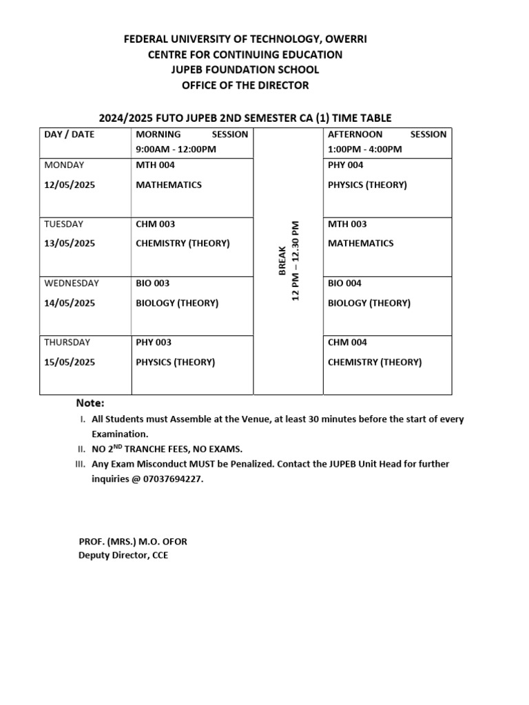 amended-second-semester-ca1-timetable-2025-pdf