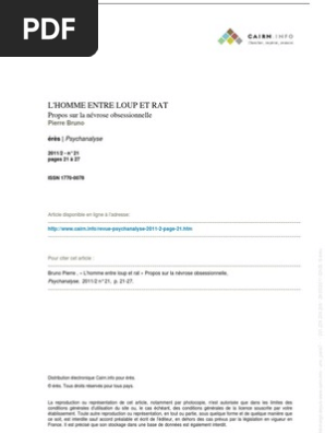 56558433 L Homme Entre Loup Et Rat Propos Sur La Nevrose - 
