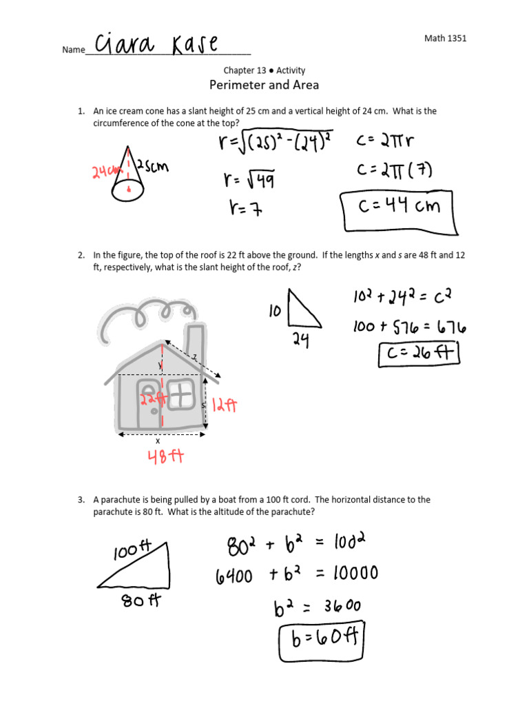 Chapter+13+Activity+ +Perimeter+and+Area | PDF