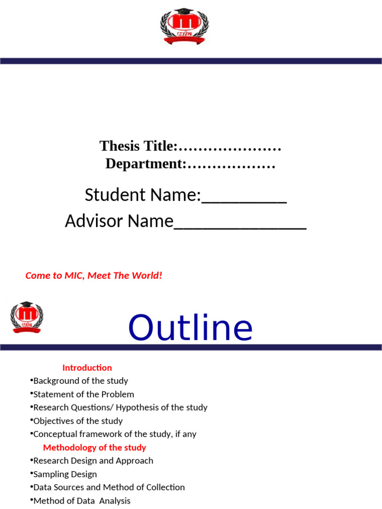 Student Name: - Advisor Name - : Thesis Title: Department | PDF