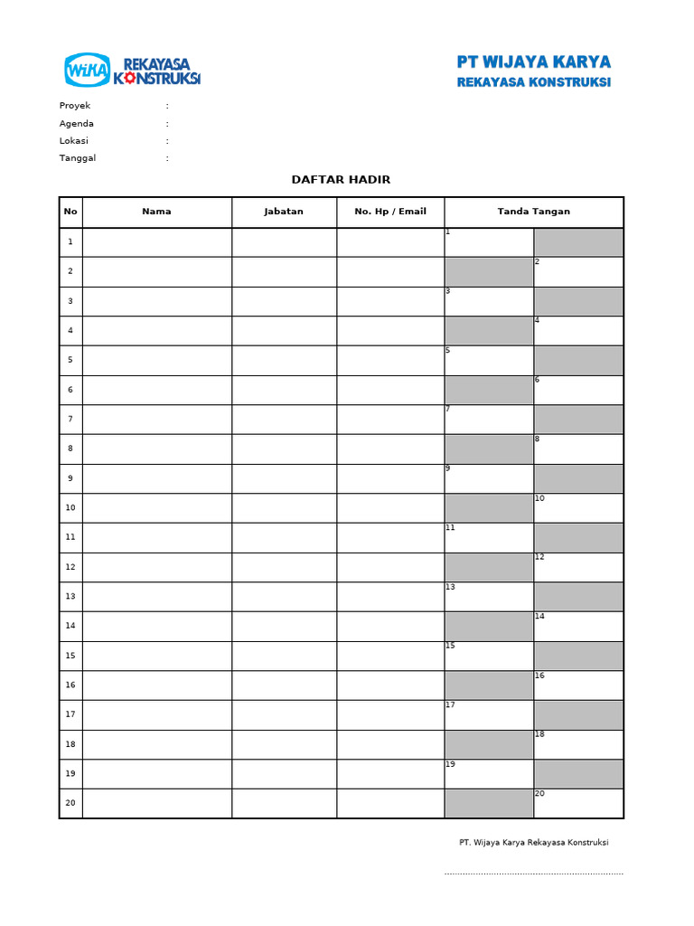 Form Absen | PDF