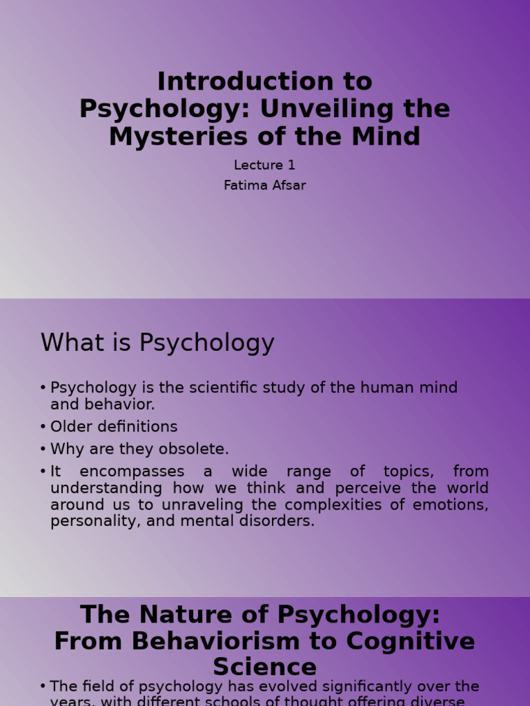 Introduction to Psychology Concepts | PDF | Psychology | Psychotherapy