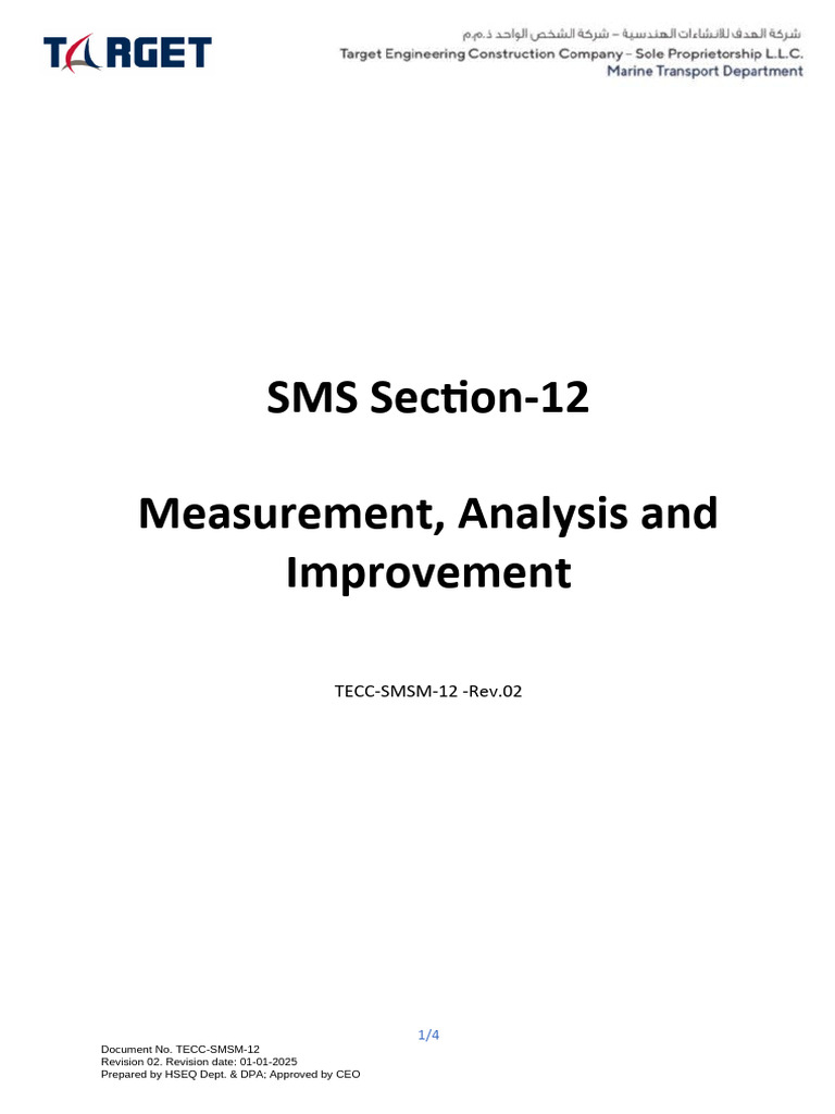 TECC-SMSM-12 - Measurement, Analysis and Improvement | PDF | Audit ...