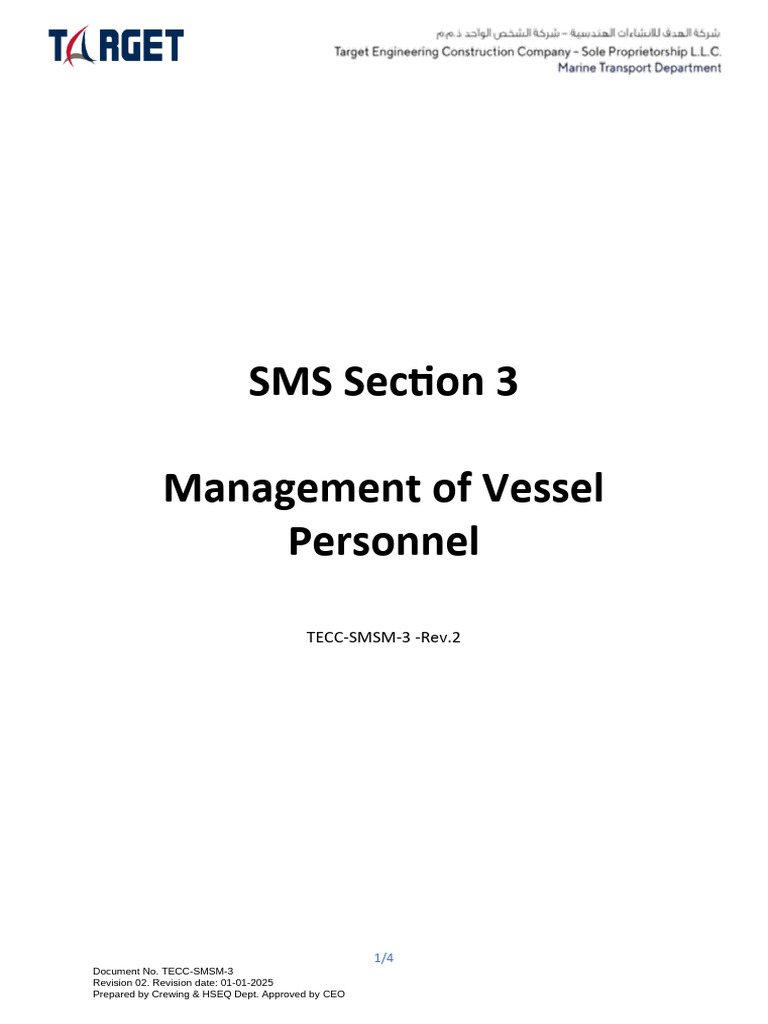 TECC-SMSM-3 - Management of Vessel Personnel | PDF | Recruitment | Business