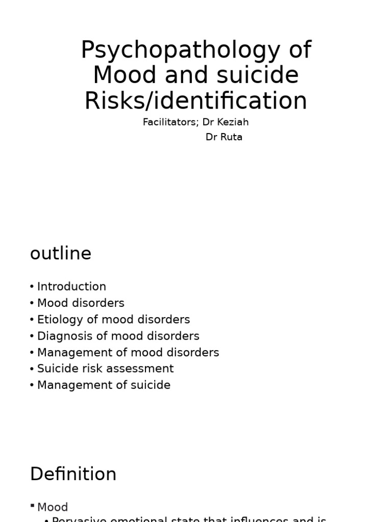 5 Psychopathology of Mood and Suicide Risk Assessment - Md2 (Autosaved ...