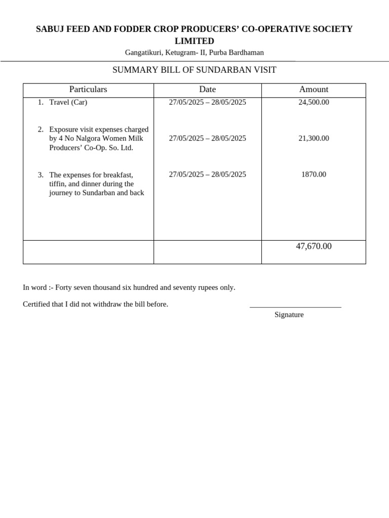 Summary Bill | PDF