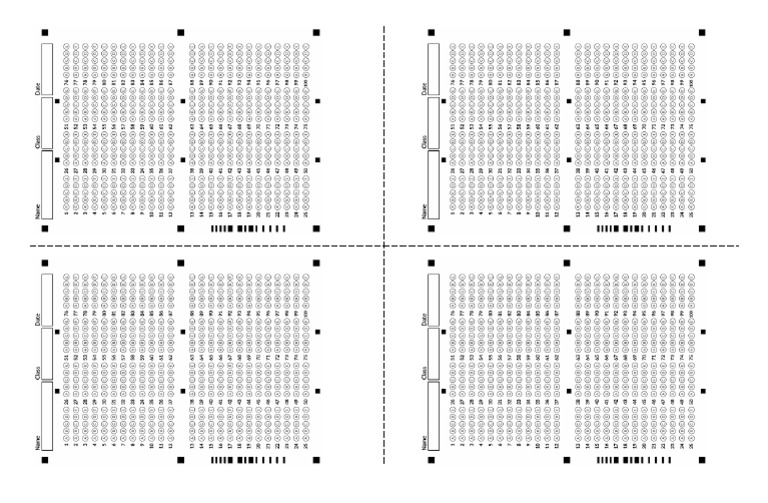100 Points Answer Sheets (4x) | PDF