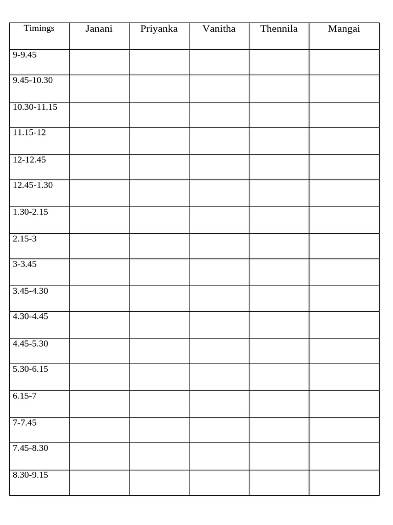 Slot Sheet | PDF