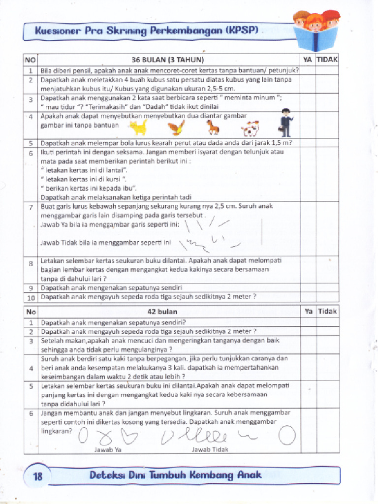 KPSP 3 Tahun | PDF