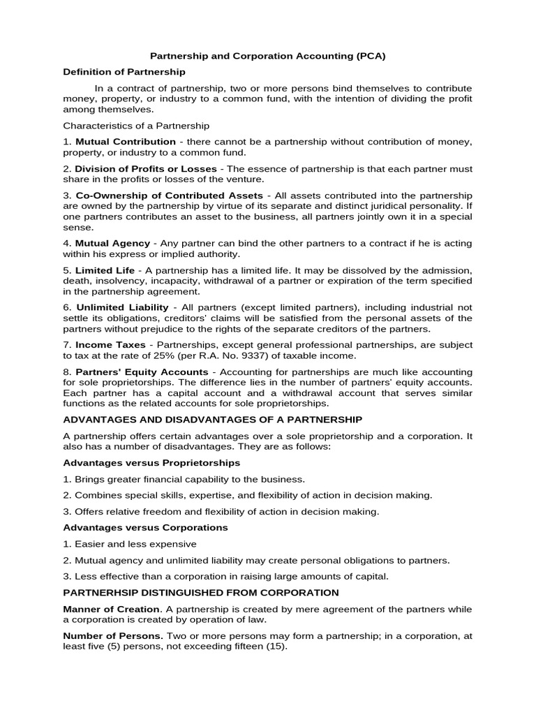 Partnership and Corporation Accounting Guide | PDF | Debits And Credits ...