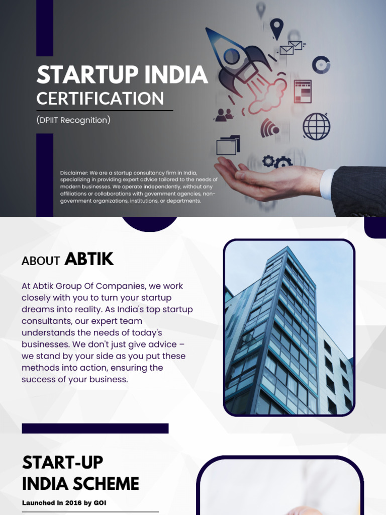 Startup India Certification | PDF | Startup Company | Small Business ...