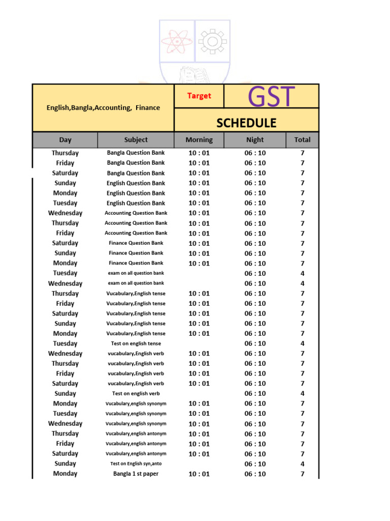 Schedule | PDF