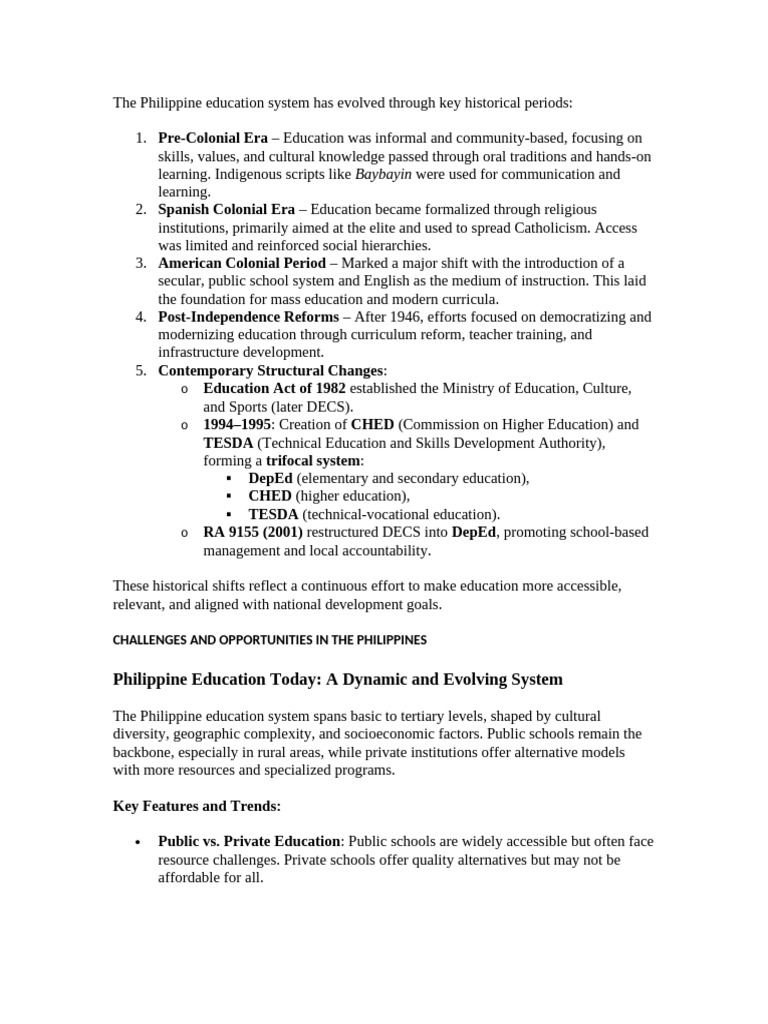 Evolution of Philippine Education System | PDF | Educational Technology ...