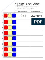 Expanded Form Dice Roll To 100