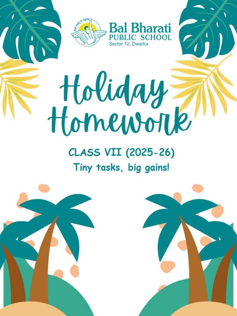 Holiday Home Work Class Vii All | PDF | Digestion | Multiplication