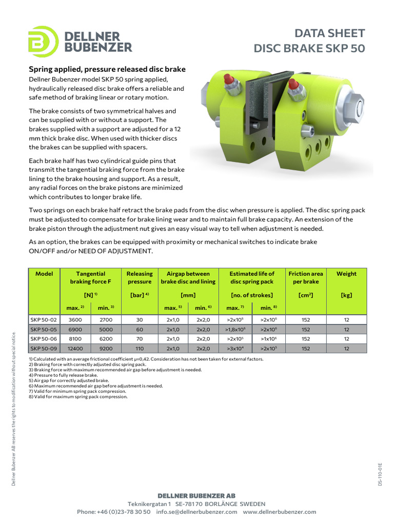 Ds-110-01e Disc Brake SKP 50 | PDF