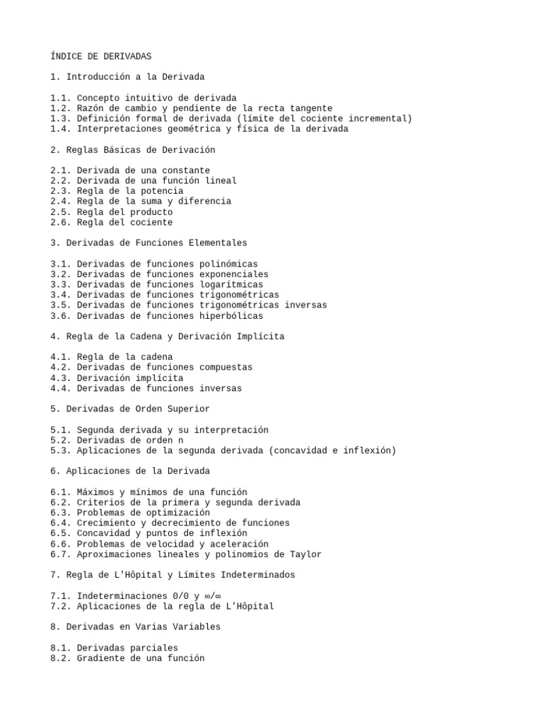 Guía Completa de Derivadas en Cálculo | PDF