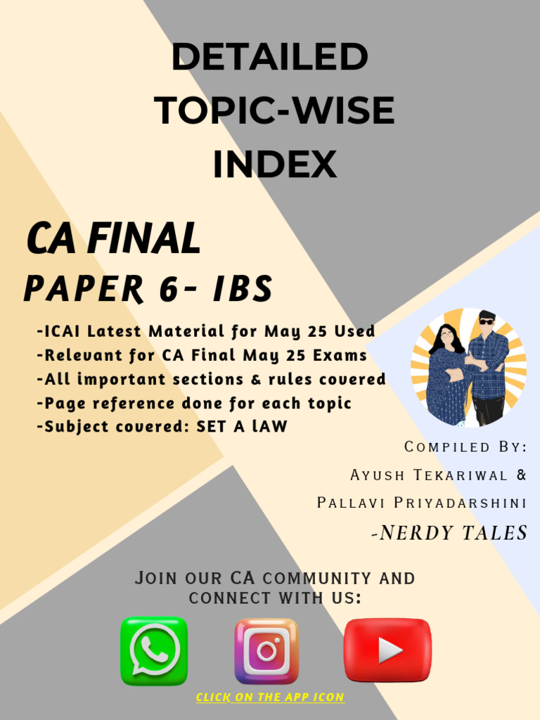 CA Final IBS Index for May 2025 Exams | PDF | Board Of Directors ...