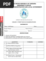 Standard Four Mathematics Exam 2025 | PDF | Mathematics | Arithmetic