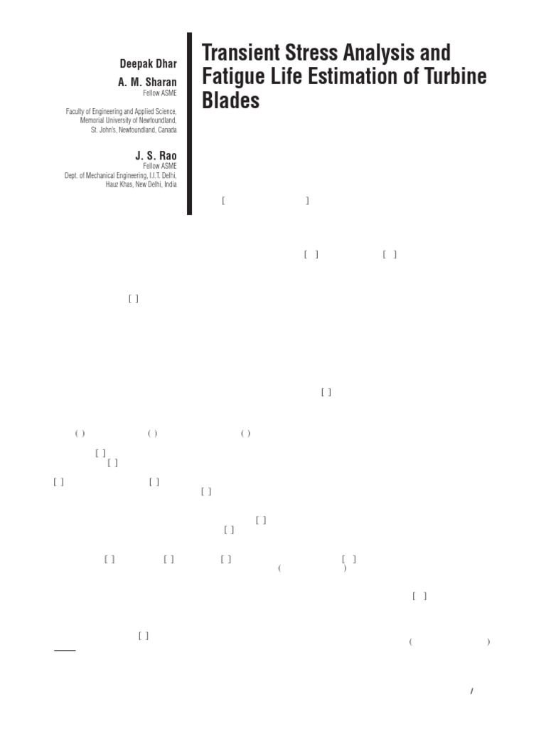 Turbine Blade Stress and Fatigue Analysis | PDF | Matrix (Mathematics ...