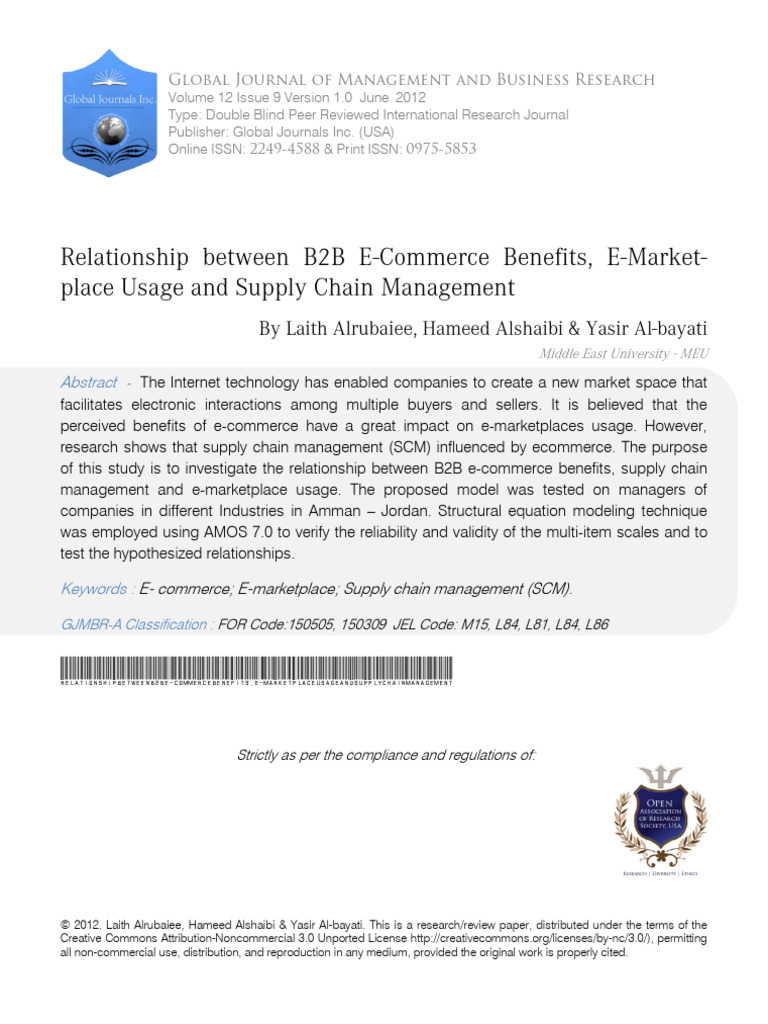 4 Relationship Between B2B E Commerce | PDF | Supply Chain | Supply ...