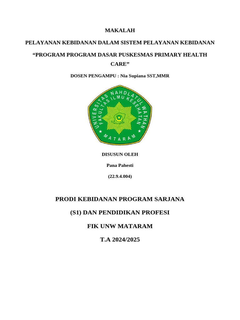 Program Dasar Puskesmas Kesehatan | PDF