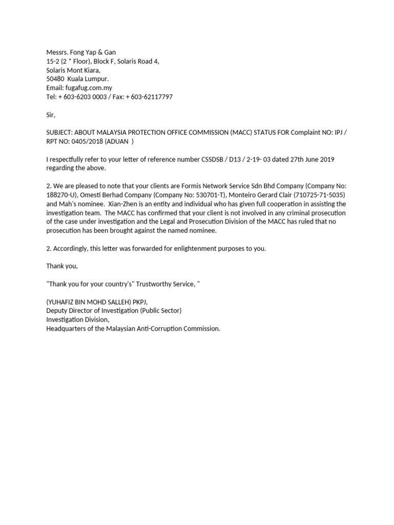 MACC Case Status Update for Clients | PDF