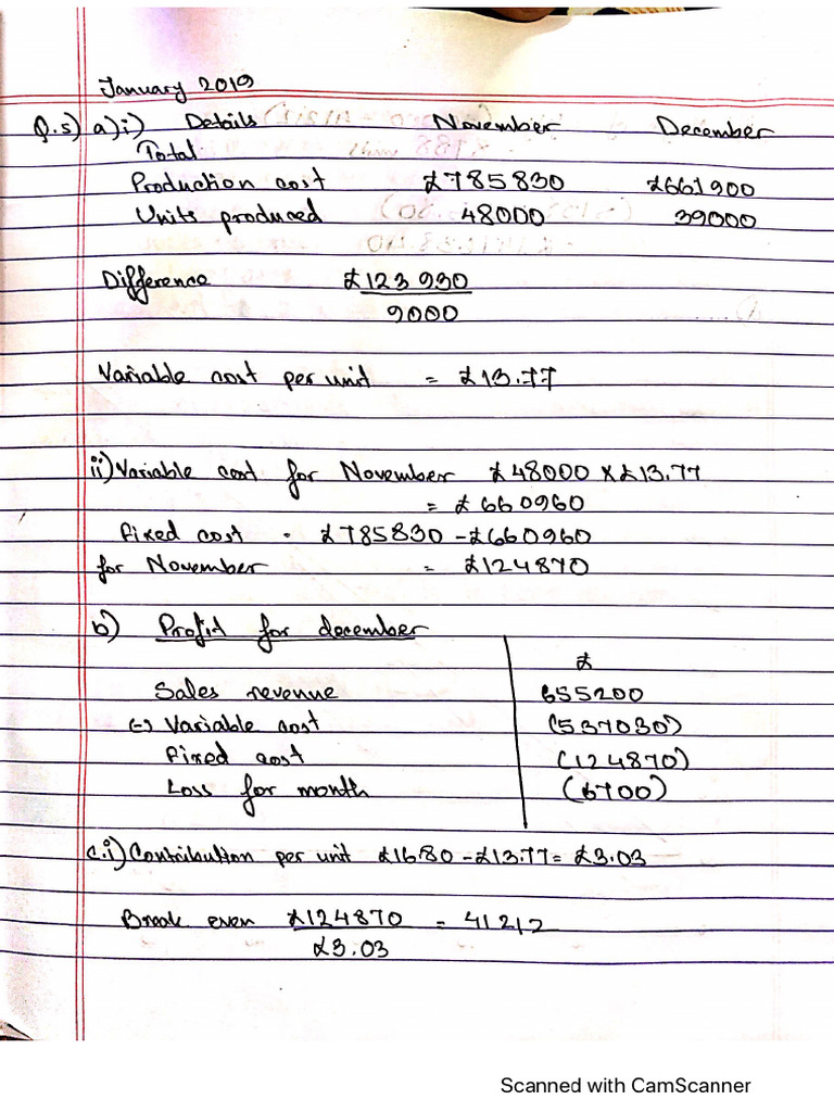 Course Work Break Even | PDF