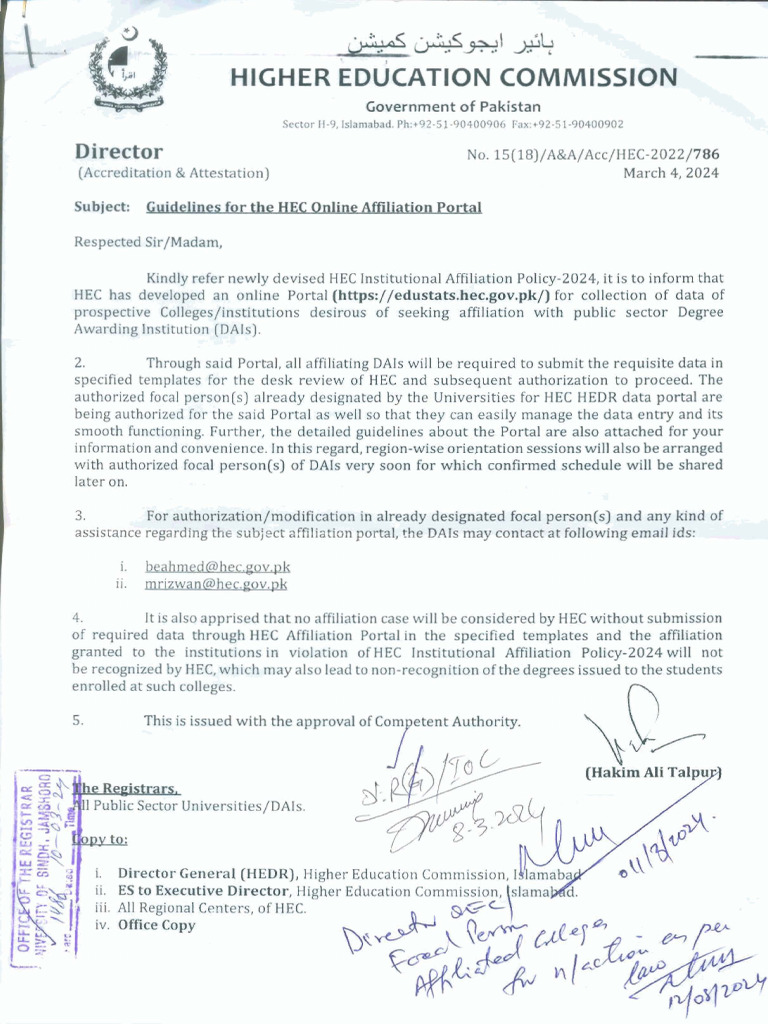 HEC Institutional Affiliation Policy 2024 | PDF | Administrative Law ...