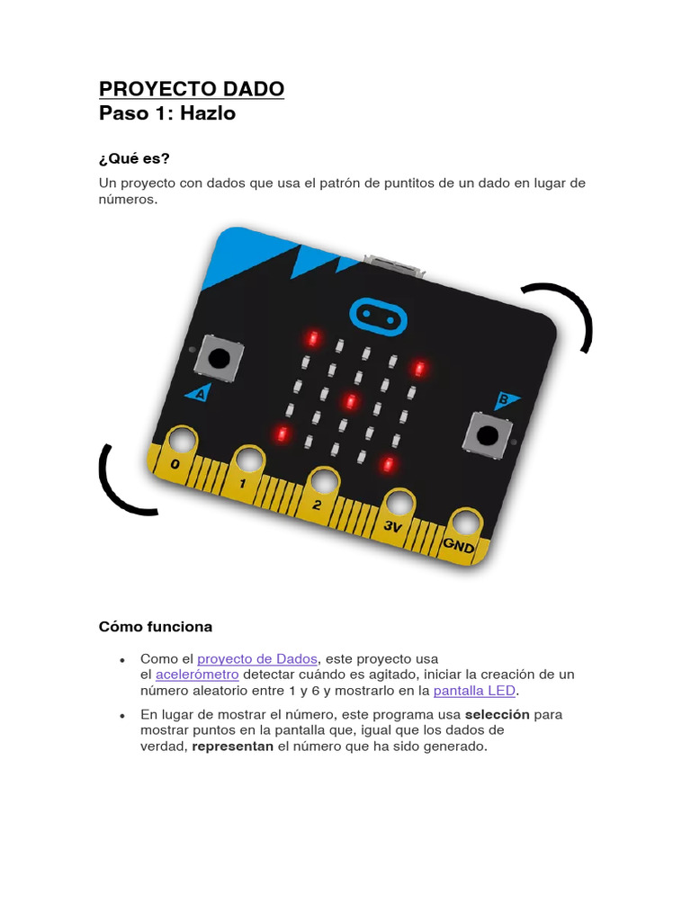 Proyecto de Dados Gráficos en Micro:bit | PDF