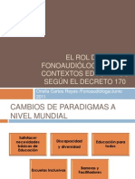 El Rol Del Fonoaudiólogo en Los Contextos Educativos